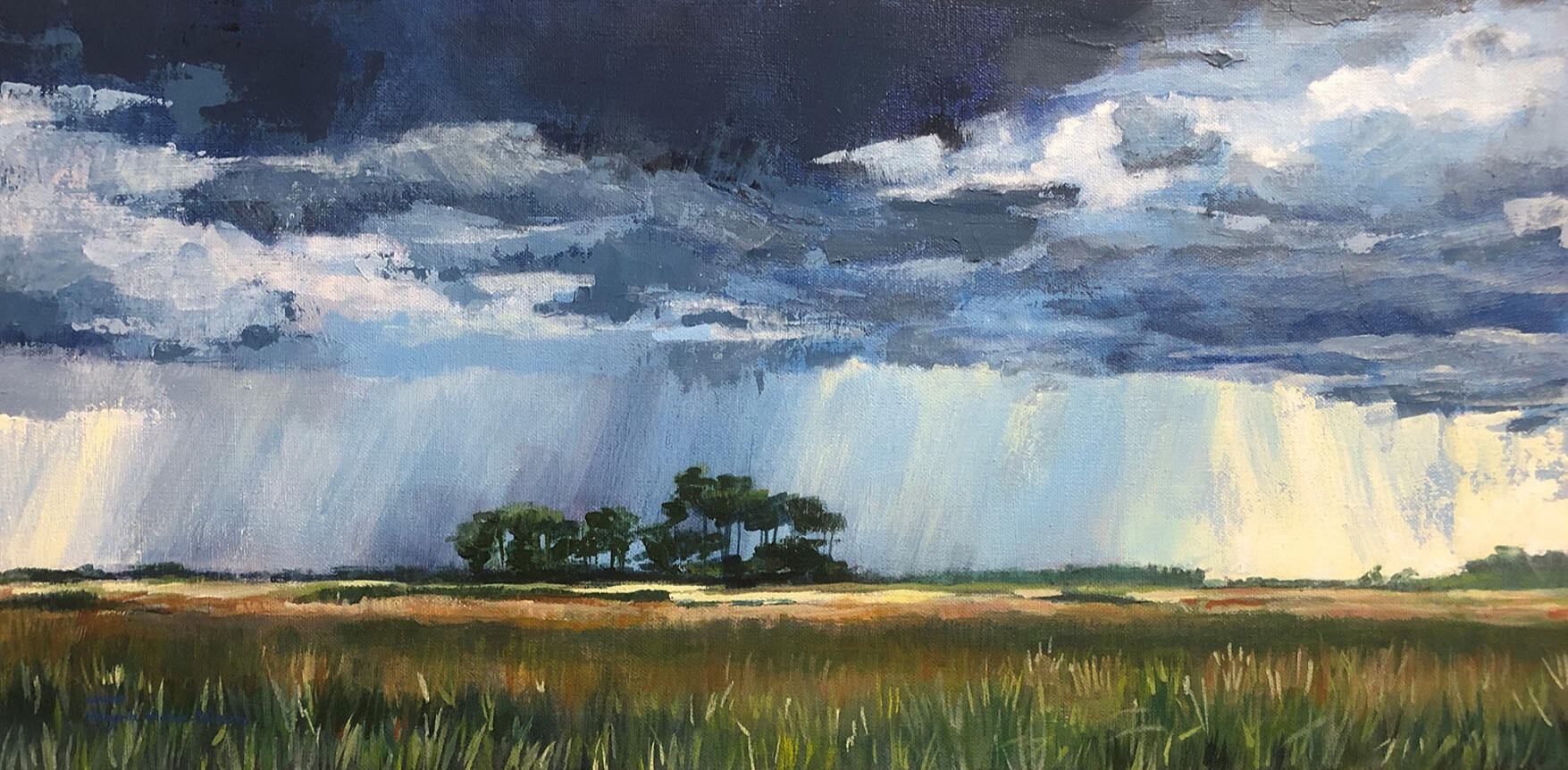 "Storm on the Hammock" acrylics 12"x24" SOLD!!!